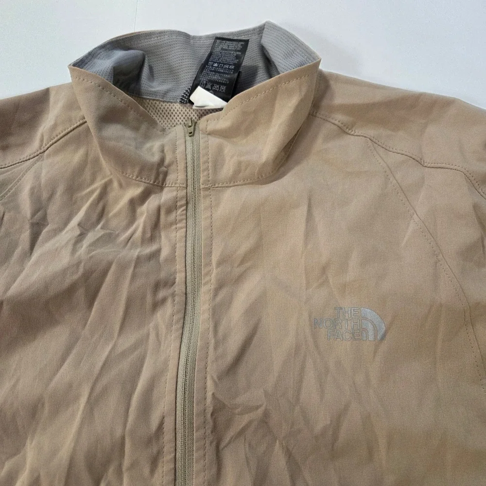 The North Face Mens Medium Tan Softshell Full Zip Vented Outdoor Vest